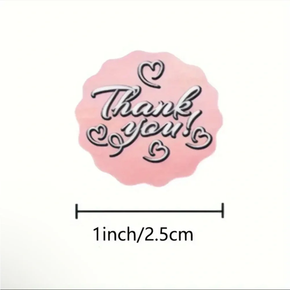 Roll of 500 Round Multi Colored Thank You Stickers - Picture 5 of 6